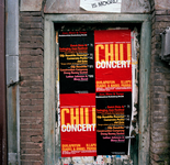 846380 Afbeelding van affiches voor het Dutch Dixie & Swinging Jazz Festival en het Chili Concert, beide in ...